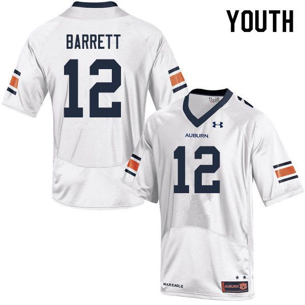 Auburn Tigers Youth Devan Barrett #12 White Under Armour Stitched College 2019 NCAA Authentic Football Jersey DZK8274KU